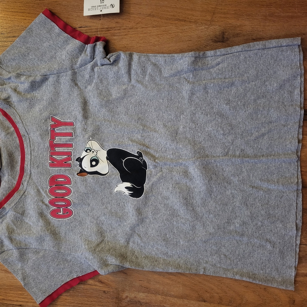 Vintage Looney Toons Good Kitty Bad Kitty Gray T-Shirt